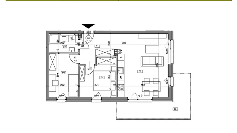 Rzut - Mieszkanie na sprzedaż 3 pokoje o powierzchni 57,24 m² - numer 9 w Osiedle Księżnej Dąbrówki: Gościniec