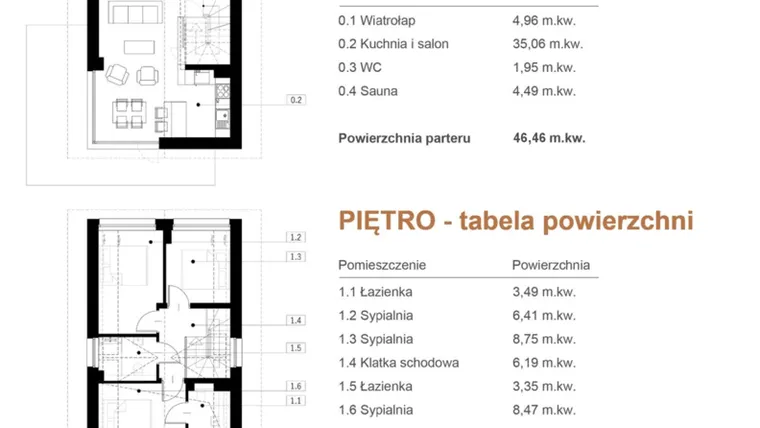 Rzut - Dom na sprzedaż 4 pokoje o powierzchni 90 m² - numer 270b w Mountain Chalet