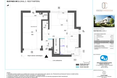 Rzut - Dom na sprzedaż 5 pokoi o powierzchni 108,93 m² - numer 2.2 w Osiedle Chodzieska