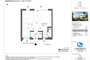 Rzut - Dom na sprzedaż 4 pokoje o powierzchni 72,43 m² - numer 2.19 w Osiedle Chodzieska