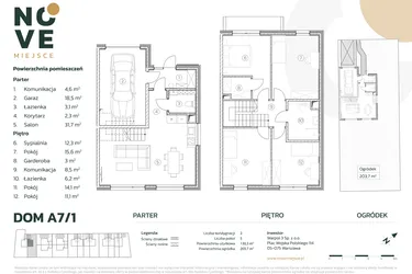 Rzut - Dom na sprzedaż 5 pokoi o powierzchni 131,3 m² - numer A7/1 w Nove Miejsce Kąty Węgierskie