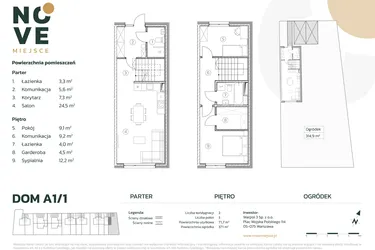 Rzut - Dom na sprzedaż 3 pokoje o powierzchni 79,7 m² - numer A1/1 w Nove Miejsce Kąty Węgierskie