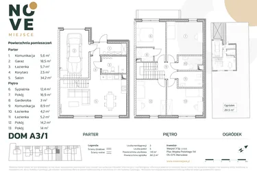 Rzut - Dom na sprzedaż 5 pokoi o powierzchni 145,3 m² - numer A3/1 w Nove Miejsce Kąty Węgierskie