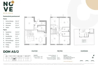 Rzut - Dom na sprzedaż 5 pokoi o powierzchni 142,3 m² - numer A5/2 w Nove Miejsce Kąty Węgierskie