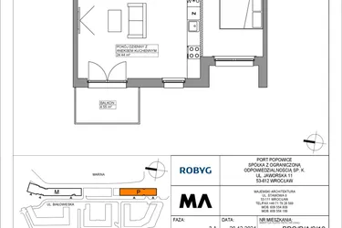 Rzut - Mieszkanie na sprzedaż 2 pokoje o powierzchni 48,65 m² - numer PPO/P/A/2/10 w Port Popowice bud. M i P
