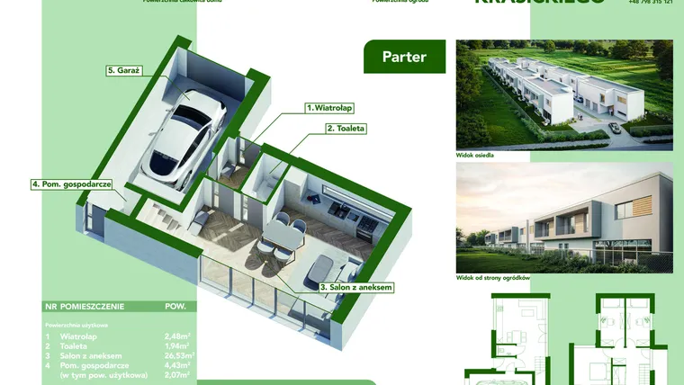 Rzut - Dom na sprzedaż 4 pokoje o powierzchni 114,34 m² - numer 6A w Zakątek Krasickiego
