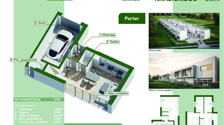 Rzut - Dom na sprzedaż 4 pokoje o powierzchni 114,34 m² - numer 5A w Zakątek Krasickiego