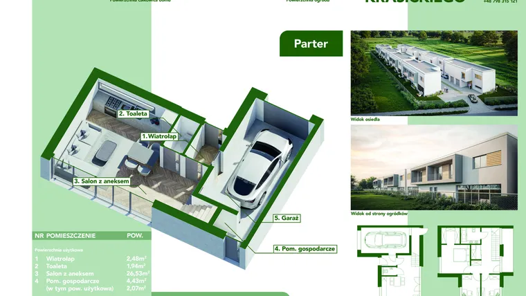 Rzut - Dom na sprzedaż 4 pokoje o powierzchni 114,34 m² - numer 8B w Zakątek Krasickiego