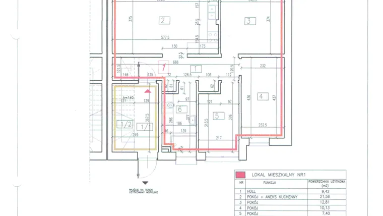Rzut - Mieszkanie na sprzedaż 4 pokoje o powierzchni 67,62 m² - numer 36/1 w Diamentowe Zacisze