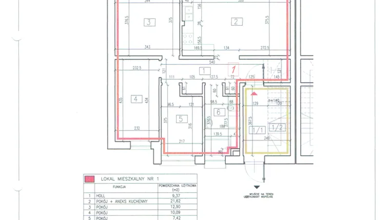 Rzut - Mieszkanie na sprzedaż 4 pokoje o powierzchni 67,7 m² - numer 36a/1 w Diamentowe Zacisze