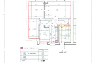 Rzut - Mieszkanie na sprzedaż 4 pokoje o powierzchni 67,51 m² - numer 36c/1 w Diamentowe Zacisze