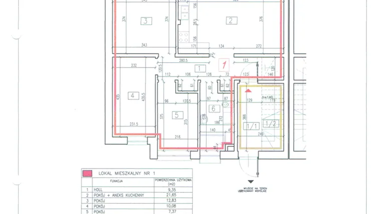 Rzut - Mieszkanie na sprzedaż 4 pokoje o powierzchni 67,51 m² - numer 36c/1 w Diamentowe Zacisze