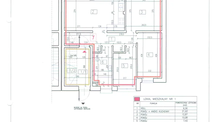 Rzut - Mieszkanie na sprzedaż 4 pokoje o powierzchni 67,5 m² - numer 36h/1 w Diamentowe Zacisze