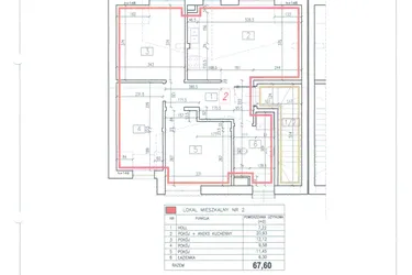 Rzut - Mieszkanie na sprzedaż 4 pokoje o powierzchni 67,6 m² - numer 36a/2 w Diamentowe Zacisze