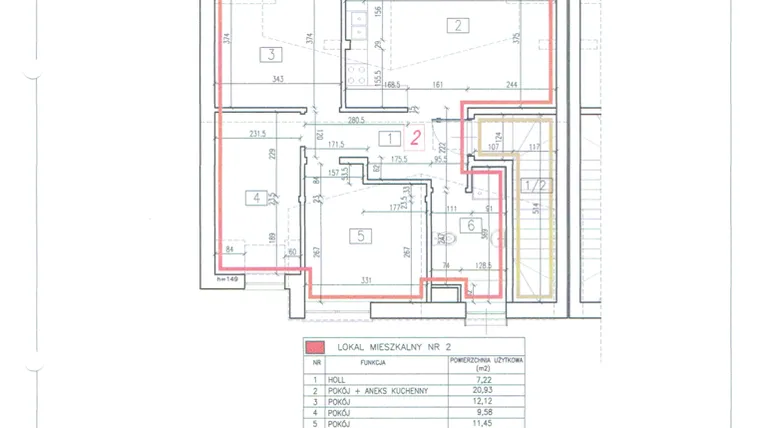 Rzut - Mieszkanie na sprzedaż 4 pokoje o powierzchni 67,6 m² - numer 36a/2 w Diamentowe Zacisze