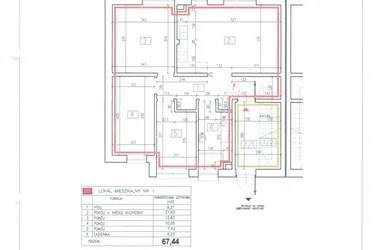 Rzut - Mieszkanie na sprzedaż 4 pokoje o powierzchni 67,44 m² - numer 36J/1 w Diamentowe Zacisze
