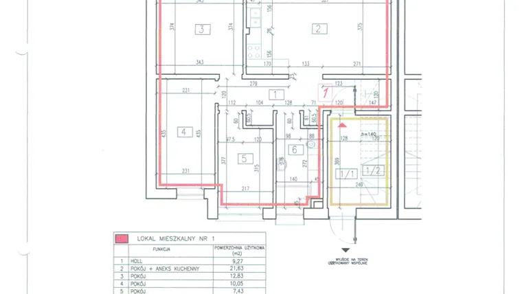 Rzut - Mieszkanie na sprzedaż 4 pokoje o powierzchni 67,44 m² - numer 36J/1 w Diamentowe Zacisze