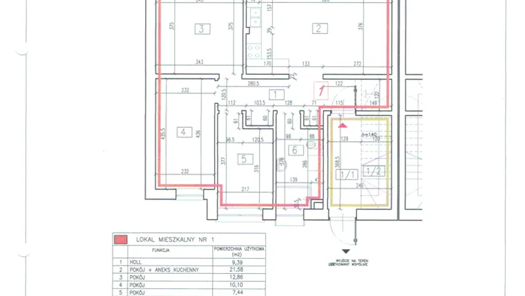 Rzut - Mieszkanie na sprzedaż 4 pokoje o powierzchni 67,69 m² - numer 36g/1 w Diamentowe Zacisze