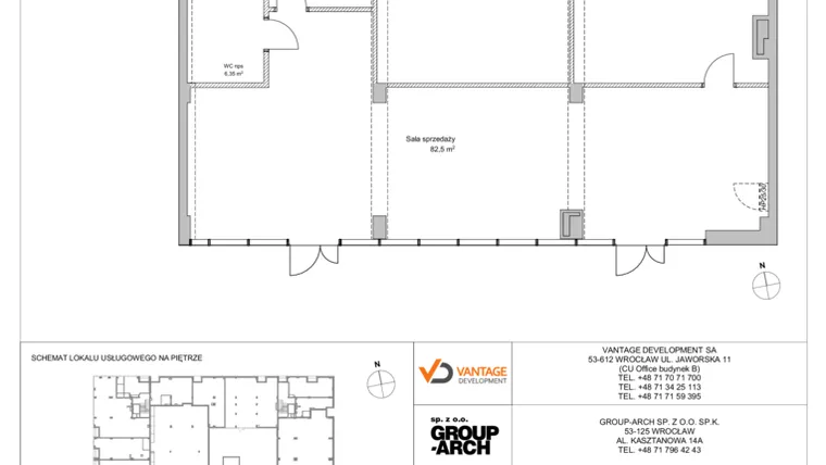 Rzut - Lokal użytkowy na sprzedaż 1 pokój o powierzchni 237,18 m² - numer LEG/C/0/LU1 w Legnicka Residence