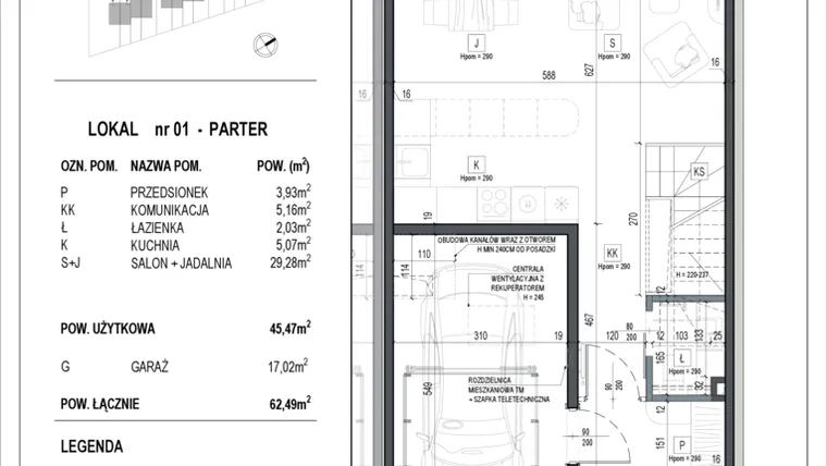 Rzut - Dom na sprzedaż 3 pokoje o powierzchni 168,18 m² - numer 1 w Neo Natolin etap V