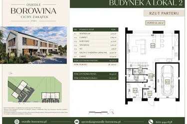 Rzut - Dom na sprzedaż 6 pokoi o powierzchni 161,22 m² - numer 2 w Osiedle Borowina - Cichy Zakątek