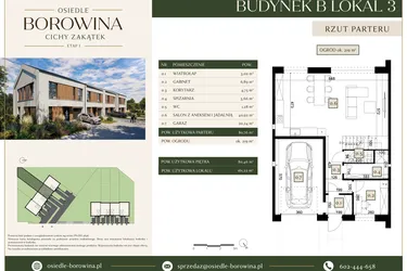 Rzut - Dom na sprzedaż 6 pokoi o powierzchni 161,22 m² - numer 3 w Osiedle Borowina - Cichy Zakątek