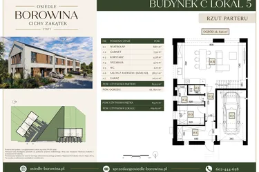 Rzut - Dom na sprzedaż 6 pokoi o powierzchni 169,69 m² - numer 5 w Osiedle Borowina - Cichy Zakątek
