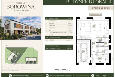 Rzut - Dom na sprzedaż 6 pokoi o powierzchni 178,77 m² - numer 4 w Osiedle Borowina - Cichy Zakątek
