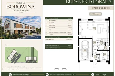 Rzut - Dom na sprzedaż 6 pokoi o powierzchni 151,16 m² - numer 7 w Osiedle Borowina - Cichy Zakątek