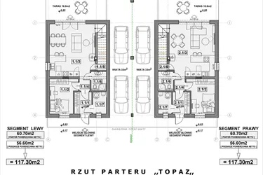 Rzut - Dom na sprzedaż 5 pokoi o powierzchni 117,3 m² - numer T4 w Osiedle Kampinos