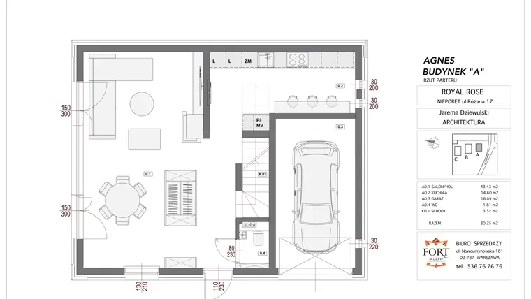Rzut - Dom na sprzedaż 8 pokoi o powierzchni 235,9 m² - numer AGNES w Royal Rose