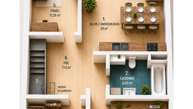 Rzut - Mieszkanie na sprzedaż 4 pokoje o powierzchni 87 m² - numer B 9/2 w Osiedle Ciepły Zakątek Legionistów