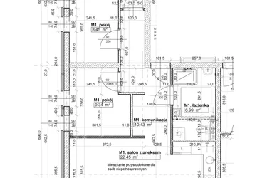Rzut - Mieszkanie na sprzedaż 4 pokoje o powierzchni 68,8 m² - numer M1 w Osiedle Stara Cegielnia etap NAD WODĄ