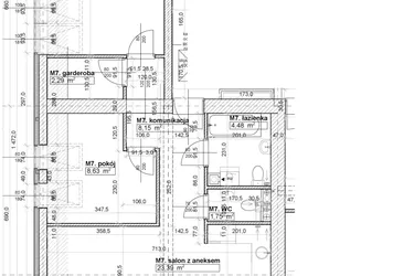 Rzut - Mieszkanie na sprzedaż 3 pokoje o powierzchni 66,9 m² - numer M7 w Osiedle Stara Cegielnia etap NAD WODĄ