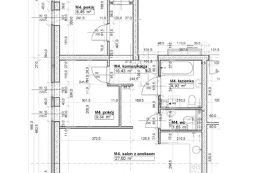 Rzut - Mieszkanie na sprzedaż 4 pokoje o powierzchni 73,8 m² - numer M4 w Osiedle Stara Cegielnia etap NAD WODĄ