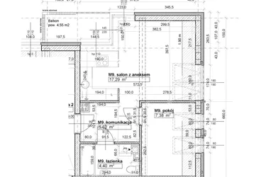 Rzut - Mieszkanie na sprzedaż 2 pokoje o powierzchni 34,7 m² - numer M9 w Osiedle Stara Cegielnia etap NAD WODĄ