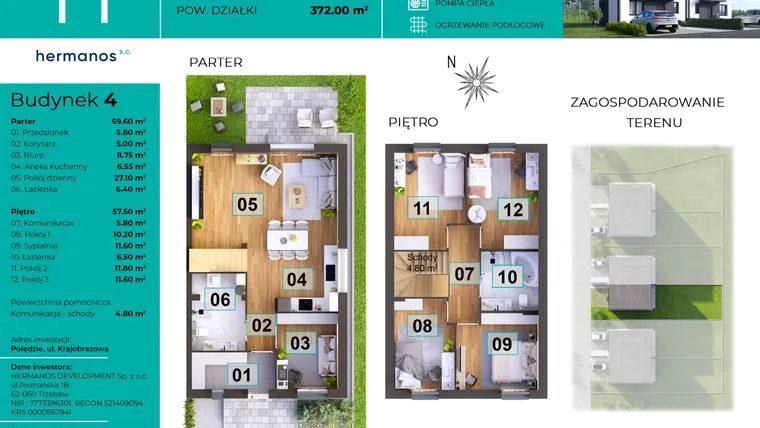 Rzut - Dom na sprzedaż 6 pokoi o powierzchni 121,9 m² - numer 4 w Palędzie