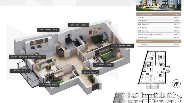 Rzut - Mieszkanie na sprzedaż 4 pokoje o powierzchni 72,41 m² - numer A/28 w OSIEDLE NOVY POMIAN bud A
