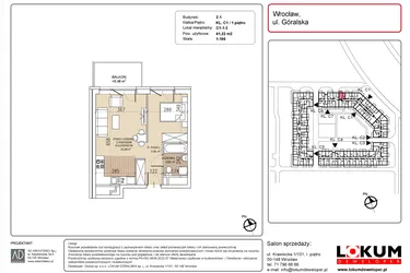 Rzut - Mieszkanie na sprzedaż 1 pokój o powierzchni 41,32 m² - numer C1-1-3 w Lokum Soho