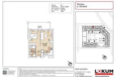 Rzut - Mieszkanie na sprzedaż 1 pokój o powierzchni 37,35 m² - numer C7-5-24 w Lokum Soho