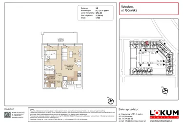 Rzut - Mieszkanie na sprzedaż 1 pokój o powierzchni 37,35 m² - numer C7-6-30 w Lokum Soho
