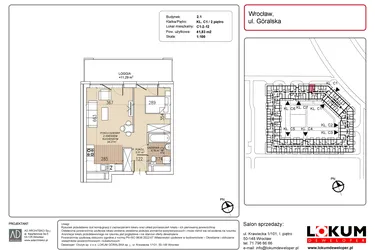 Rzut - Mieszkanie na sprzedaż 1 pokój o powierzchni 41,83 m² - numer C1-2-12 w Lokum Soho