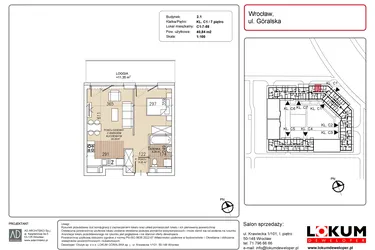 Rzut - Mieszkanie na sprzedaż 1 pokój o powierzchni 40,84 m² - numer C1-7-58 w Lokum Soho