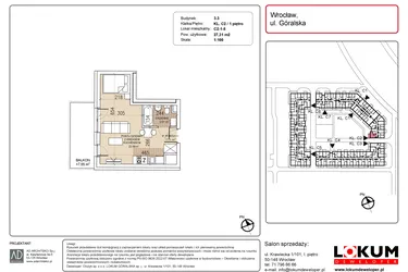 Rzut - Mieszkanie na sprzedaż 1 pokój o powierzchni 27,31 m² - numer C2-1-5 w Lokum Soho