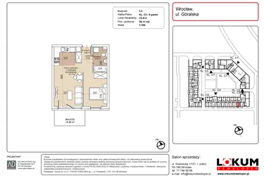 Rzut - Mieszkanie na sprzedaż 1 pokój o powierzchni 38,11 m² - numer C3-0-2 w Lokum Soho