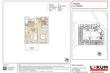 Rzut - Mieszkanie na sprzedaż 1 pokój o powierzchni 37,8 m² - numer C3-0-4 w Lokum Soho