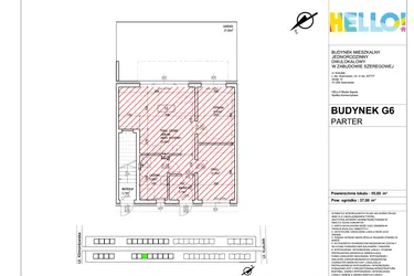 Rzut - Mieszkanie na sprzedaż 3 pokoje o powierzchni 55,65 m² - numer G6.1 w HELLO! KUKUŁKI bud. G