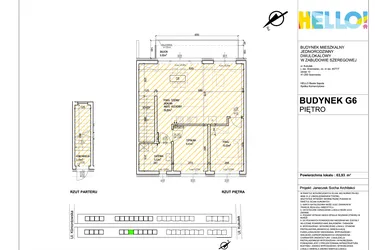 Rzut - Mieszkanie na sprzedaż 3 pokoje o powierzchni 63,93 m² - numer G6.2 w HELLO! KUKUŁKI bud. G