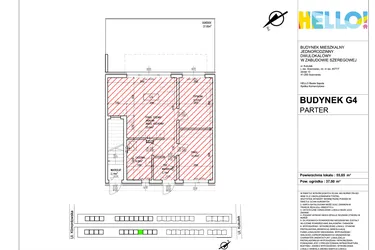 Rzut - Mieszkanie na sprzedaż 3 pokoje o powierzchni 55,65 m² - numer G4.1 w HELLO! KUKUŁKI bud. G
