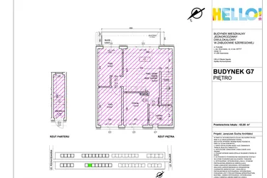 Rzut - Mieszkanie na sprzedaż 4 pokoje o powierzchni 63,93 m² - numer G7.2 w HELLO! KUKUŁKI bud. G